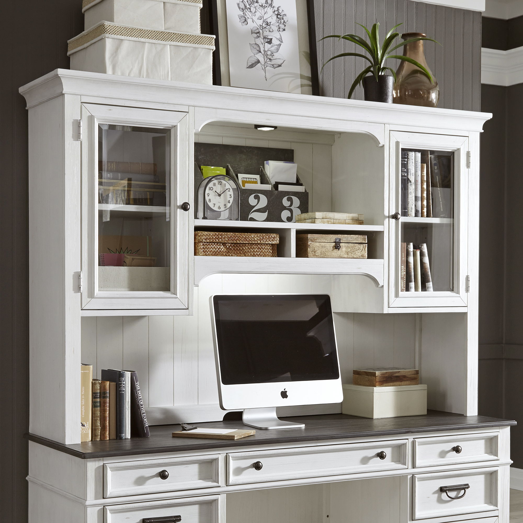 Liberty Furniture Allyson Park - Jr Executive Credenza Hutch - White | Meri Furniture