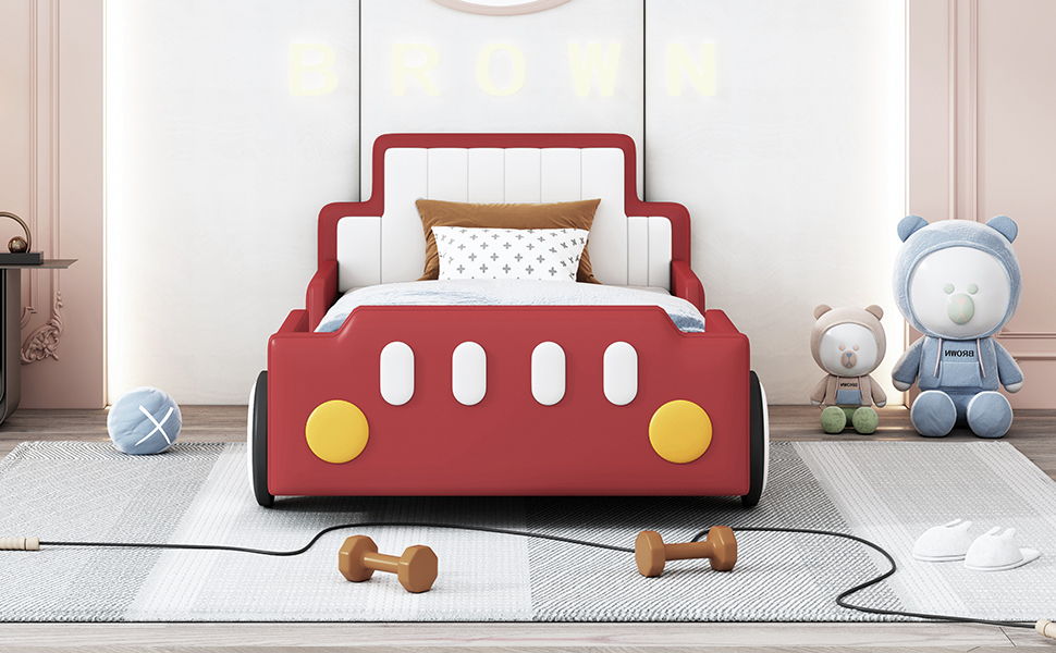 Race Car Shaped Platform Bed With Wheels