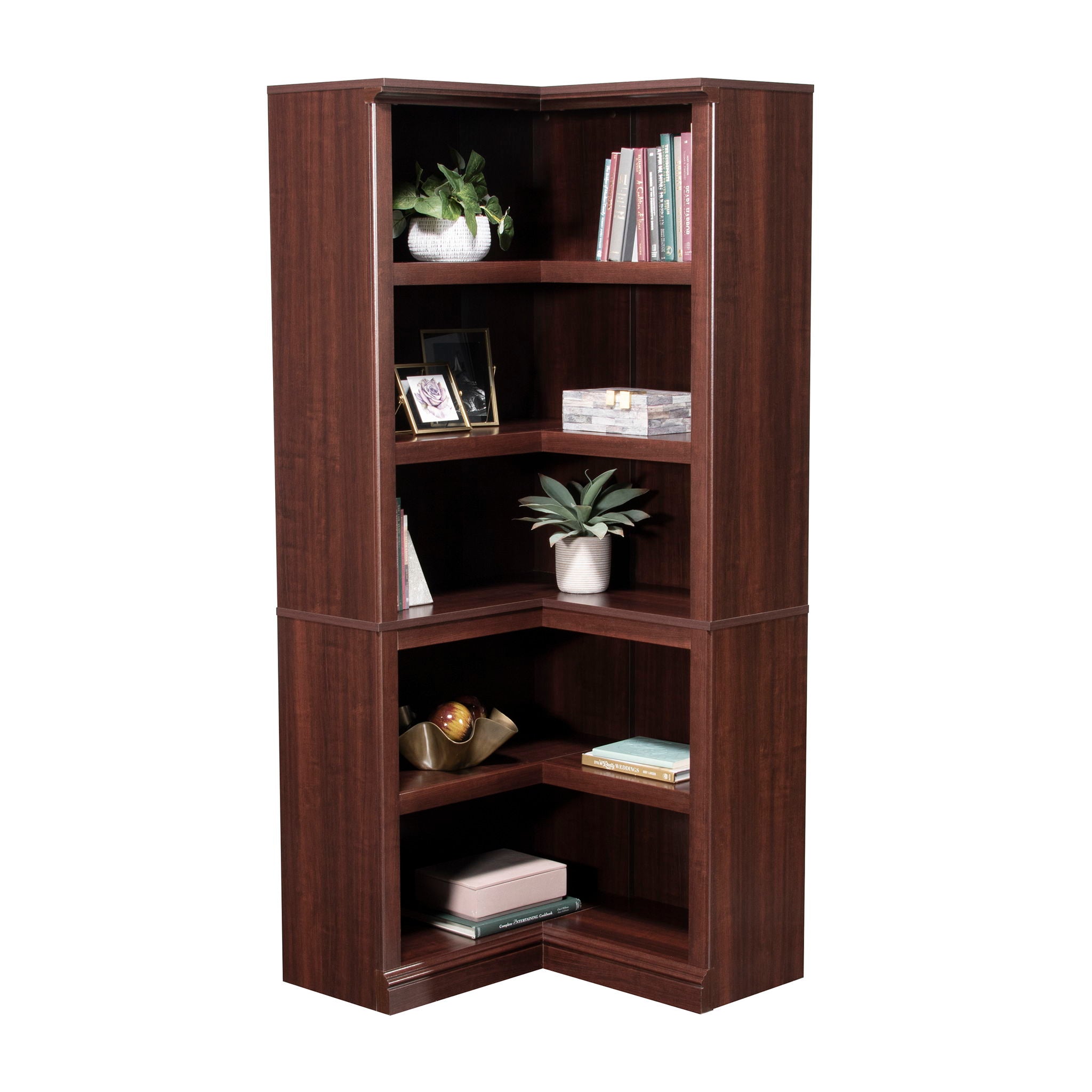 5-Shelf Corner Bookcase in Select Cherry