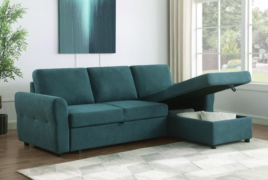 Coaster Fine Furniture Samantha - Upholstered Storage Sleeper Sectional Sofa | Meri Furniture