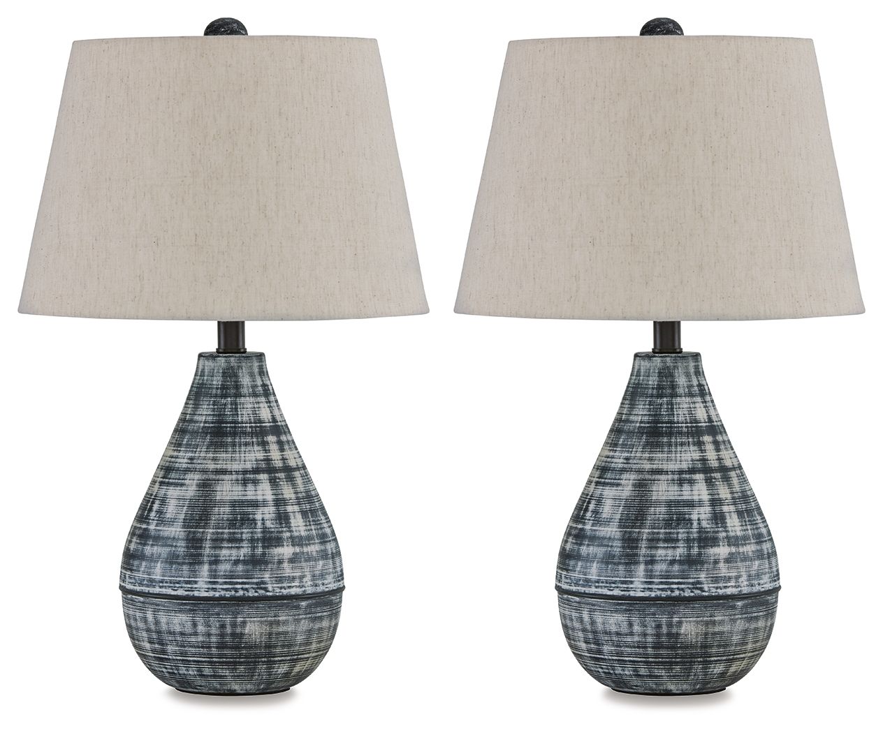 Ashley Furniture Erivell - Taupe / Black - Metal Table Lamp (Set of 2) | Meri Furniture