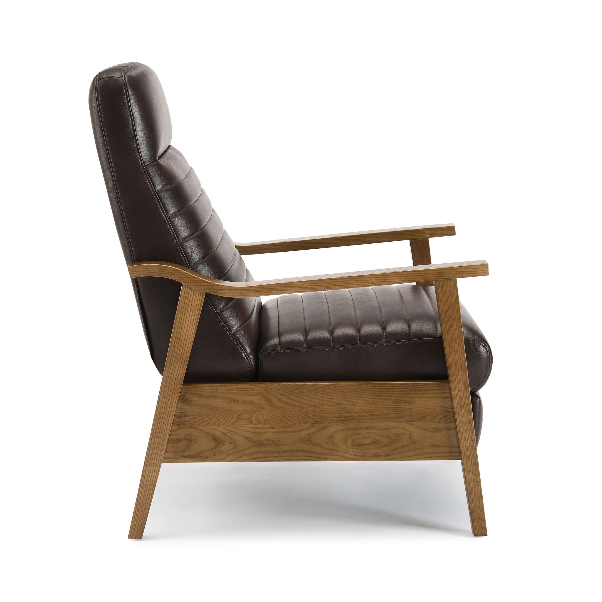 Asher - Modern Push Back Recliner With Wood Arms
