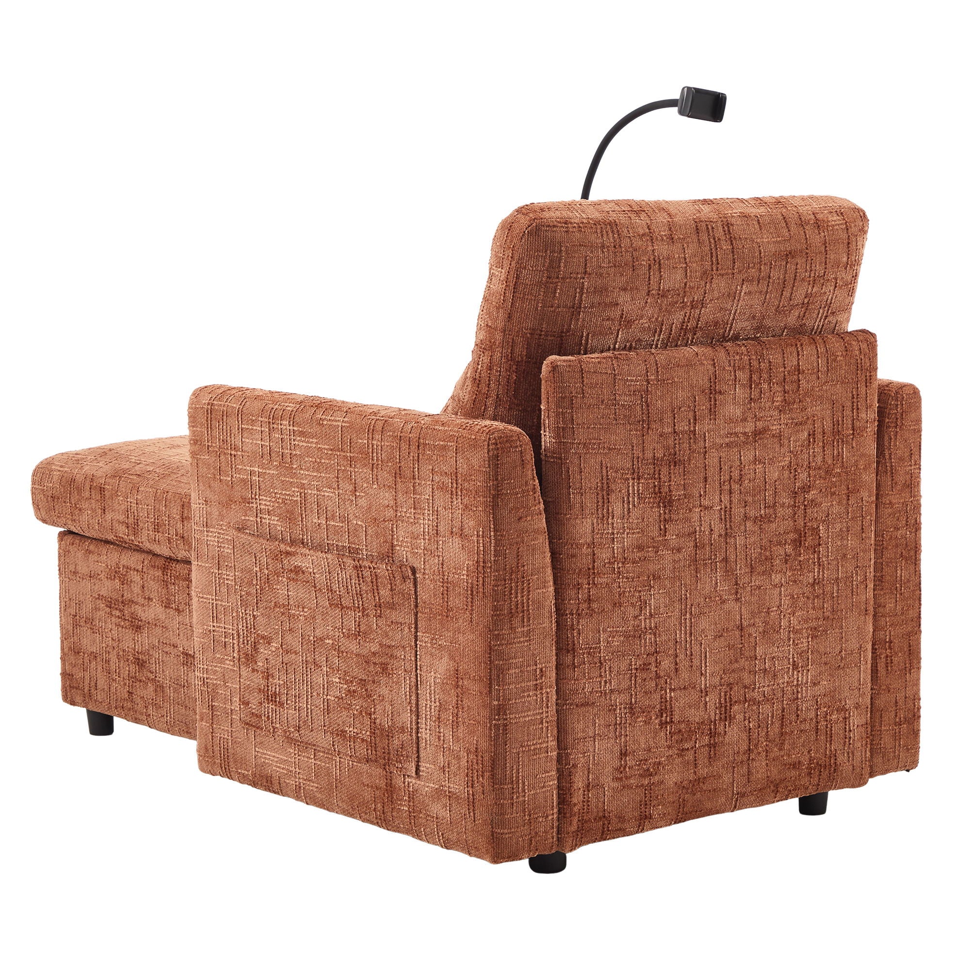 Multifunctional Chenille Recliner Sofa With Storage And Phone Bracket