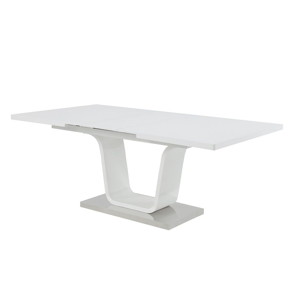 ACME Kamaile - Dining Table With Leaf - White High | Meri Furniture