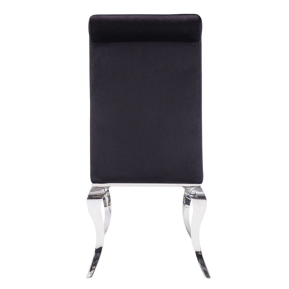 Fabiola - Side Chair Set of 2) - Black Fabric & Stainless Steel