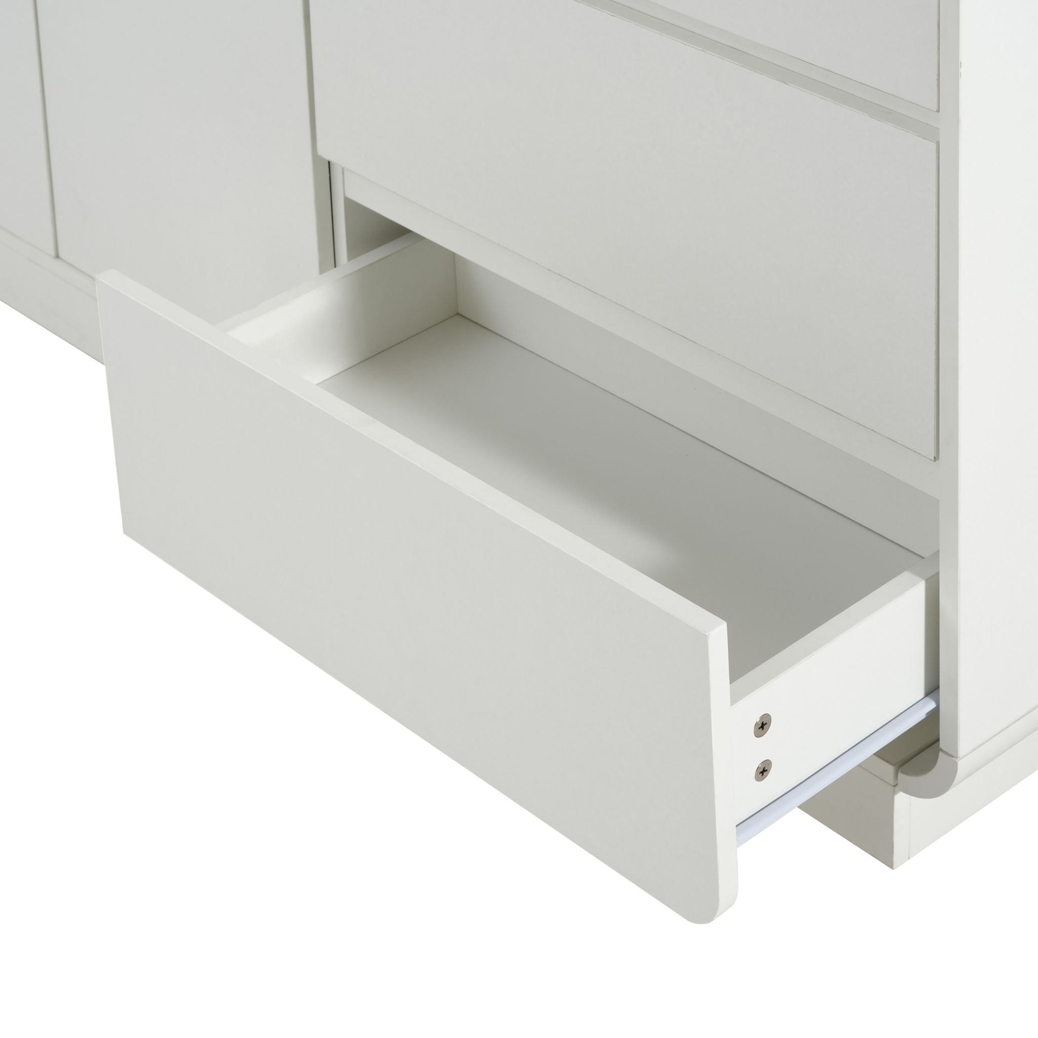 Sideboard, Wide Storage With 2 Doors And 3 Drawers