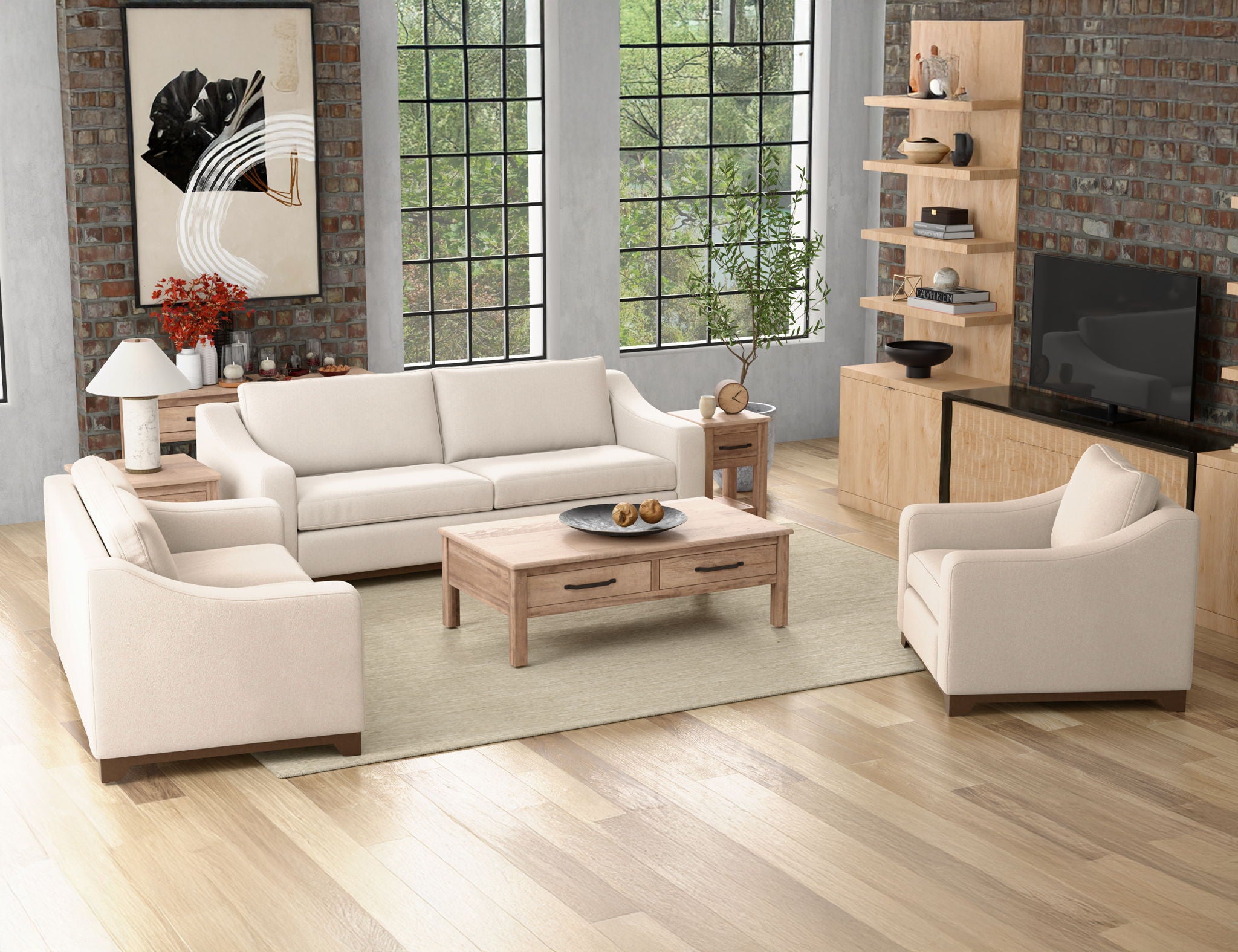 Natural Parota - Armchair - Mink Withe