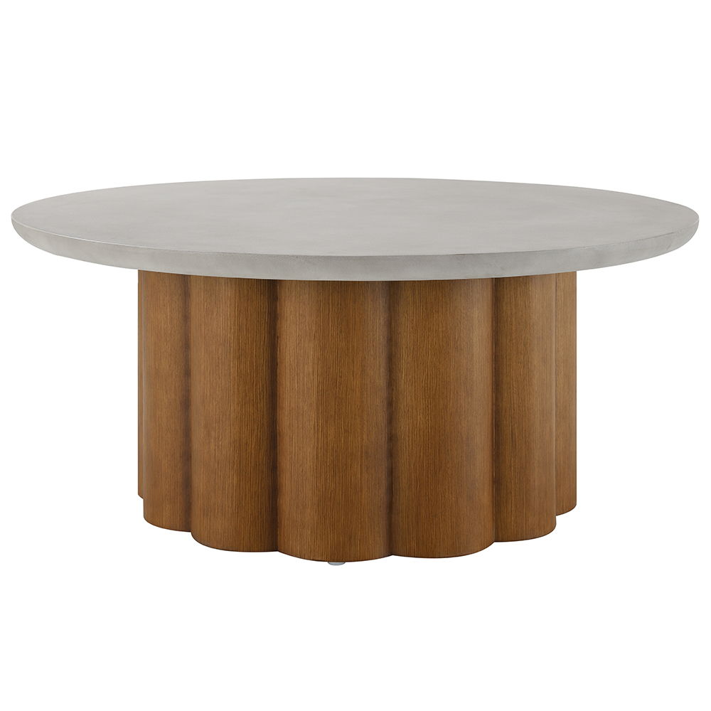 ACME Evelyn - Coffee Table - Faux Concrete Top & Walnut Finish | Meri Furniture