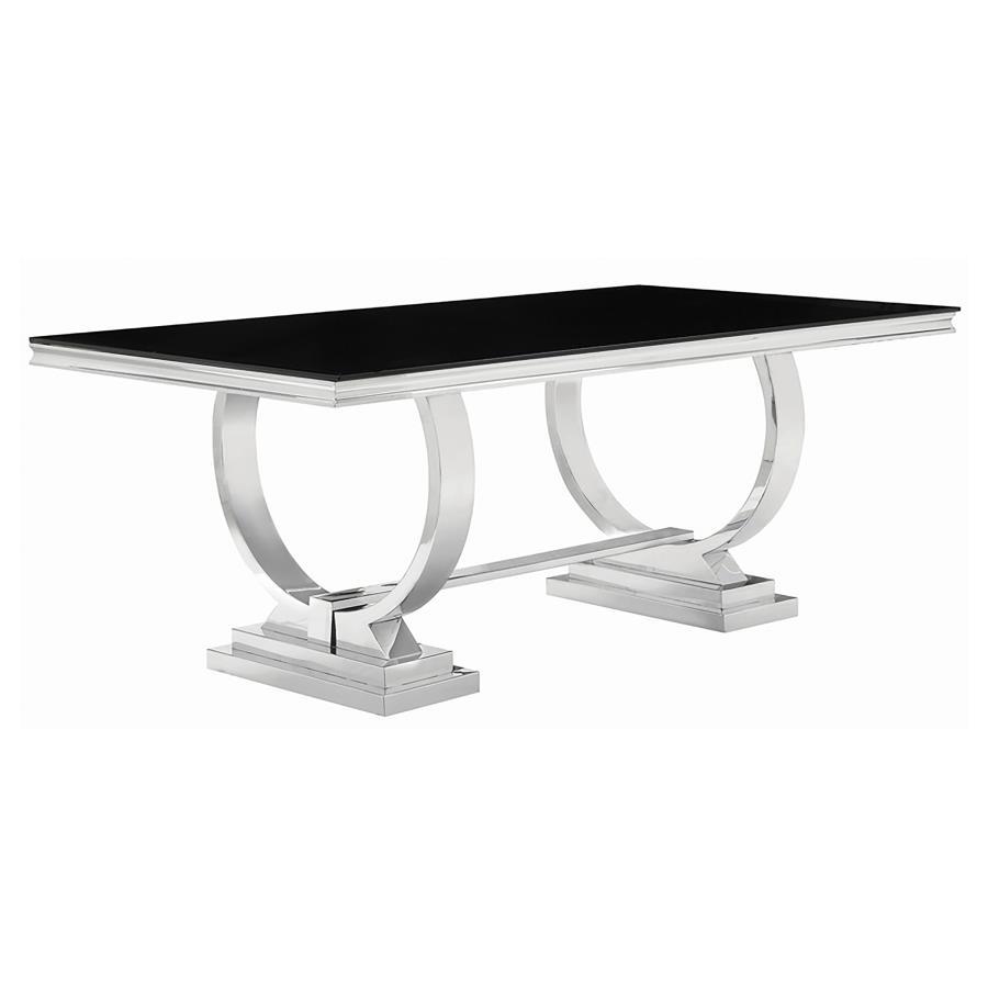 Coaster Fine Furniture Antoine - Rectangular Glass Top Dining Set | Meri Furniture