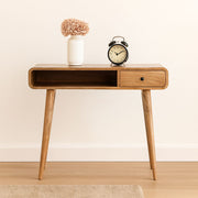 Curved Writing Desk - Oak