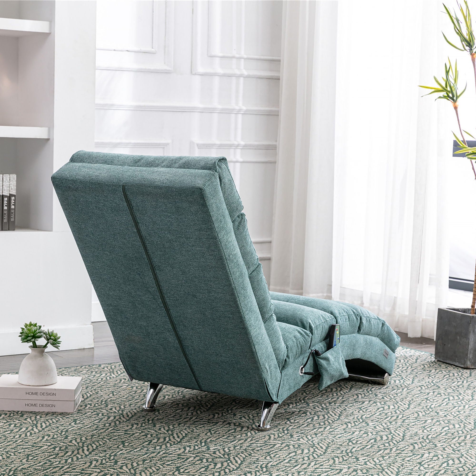 Massage Chaise Lounge Indoor With Remote Control, Ergonomic Electric Massage Lounger