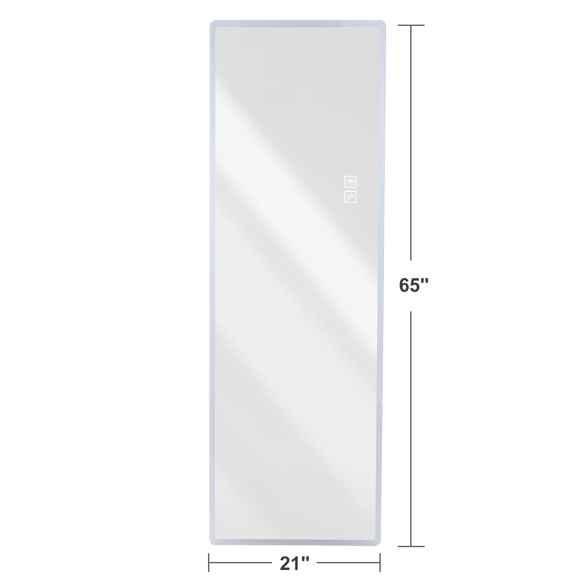 Full Length Mirror Lighted Vanity Body Mirror LED Mirror Wall-Mounted Mirror Big Size Rounded Corners, Bedroom, Living Room, Dressing Room, Hotel - Clear