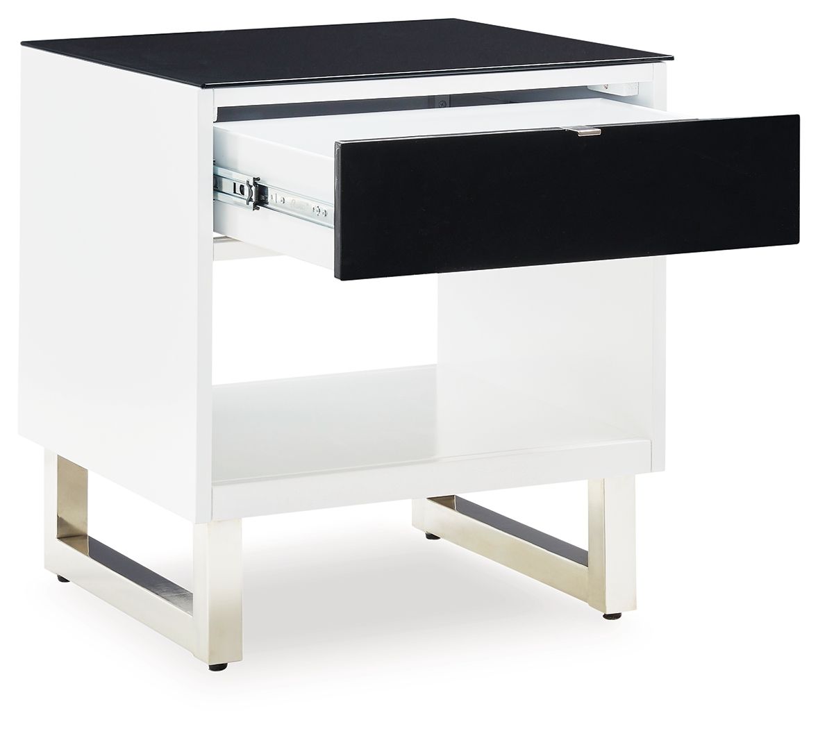 Signature Design by Ashley® Gardoni - White / Black - Rectangular End Table | Meri Furniture