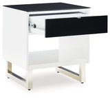 Signature Design by Ashley® Gardoni - White / Black - Rectangular End Table | Meri Furniture