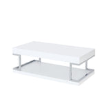 Aspers Coffee Table - White High Gloss & Chrome