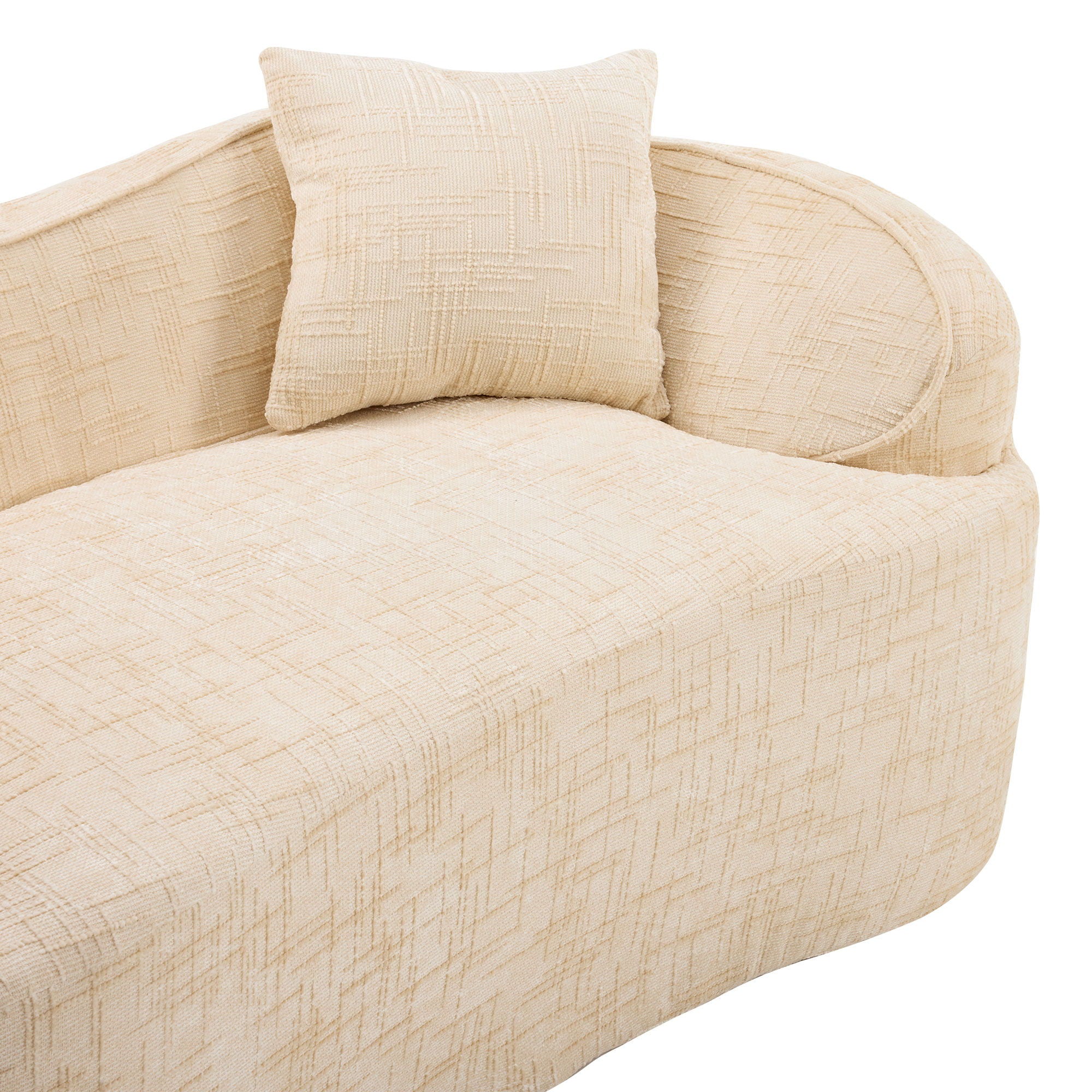 Curved 2 Person Compress Sofa With Armrests, Includes Pillows