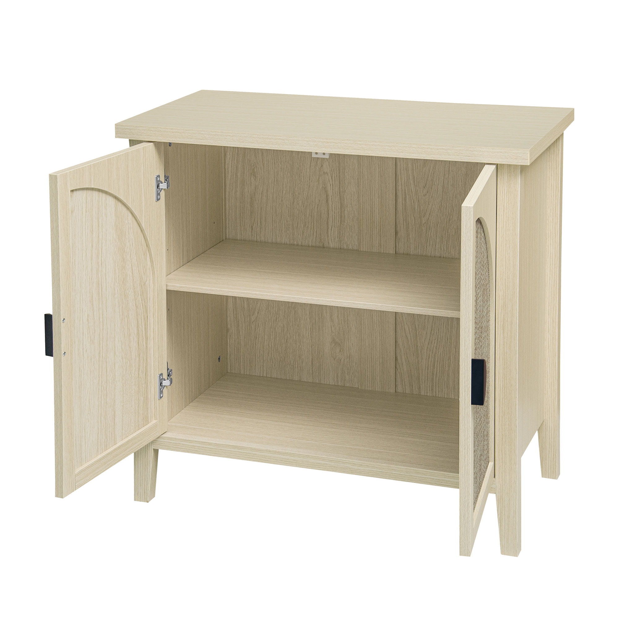 Rattan 2 Door Cabinet, Suitable For Bedroom - Natural