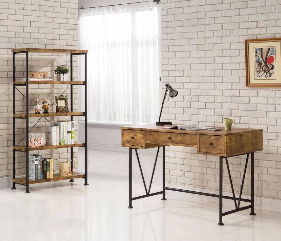 Coaster Fine Furniture Analiese - 2 Piece Computer Desk Bookcase Set - Rustic Nutmeg | Meri Furniture