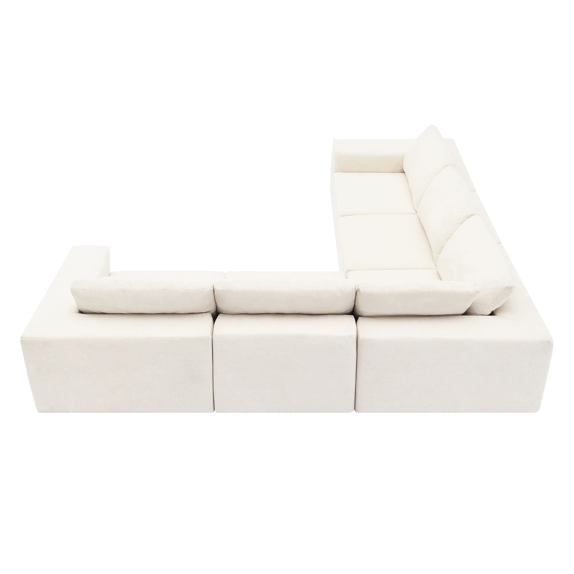 Modular Sectional With Wide Seat Free Combination L Shaped Couch Set Cloud Upholstered Minimalist Boneless Sofa