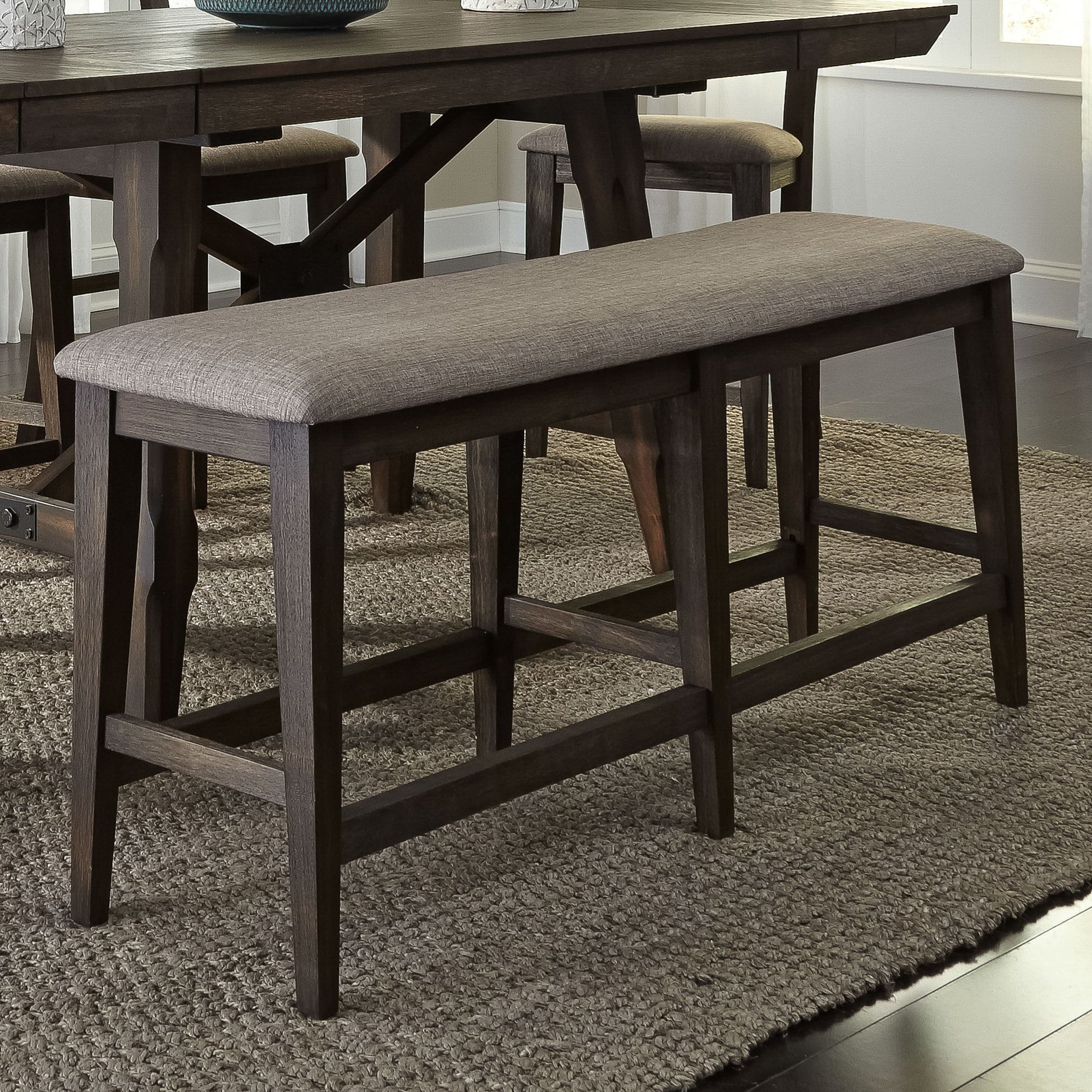Liberty Furniture Double Bridge - Counter Bench - Dark Brown | Meri Furniture