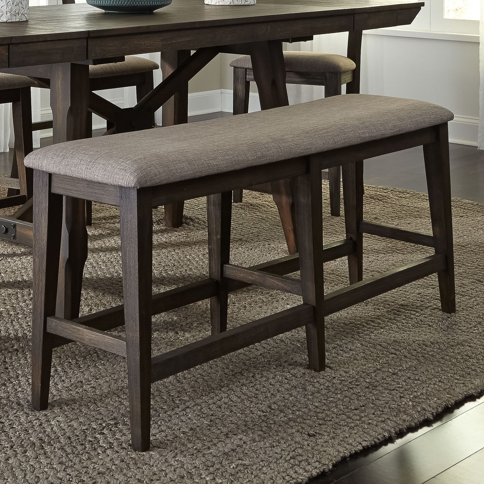 Liberty Furniture Double Bridge - Counter Bench - Dark Brown | Meri Furniture