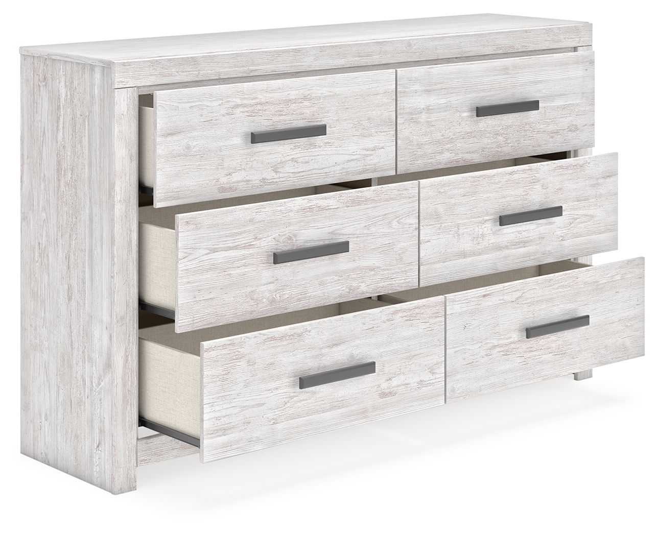 Signature Design by Ashley® Cayboni - Whitewash - Six Drawer Dresser | Meri Furniture