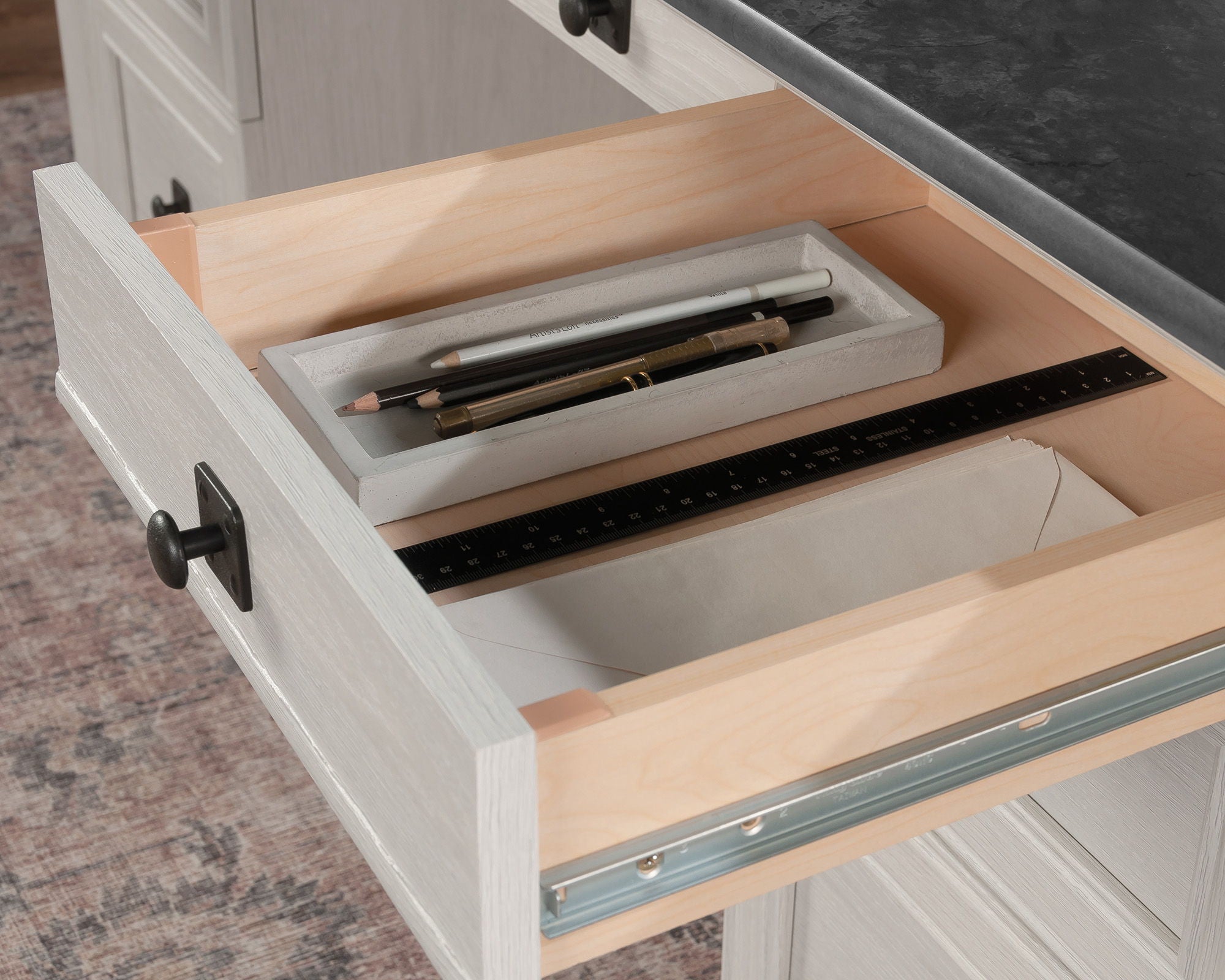 Executive Home Office Desk in Glacier Oak