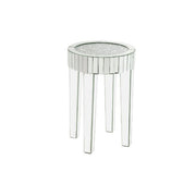 Noralie - 16" Round End Table - Mirrored & Faux Diamonds