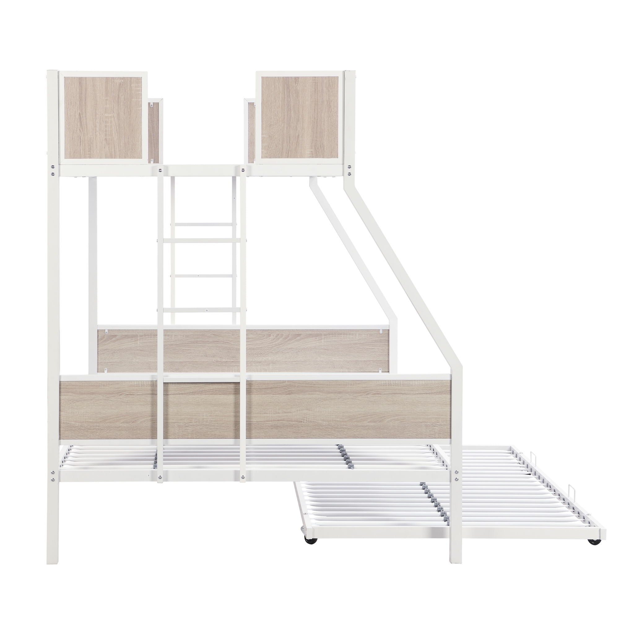 Modern Metal Bunk Bed With Dual Side Ladder And Metal Desig