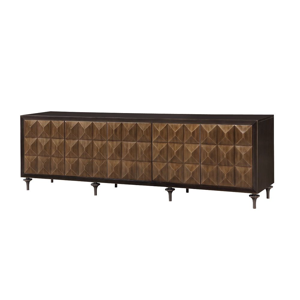 ACME Diya - Console Cabinet - Forged Bronze & Espresso | Meri Furniture
