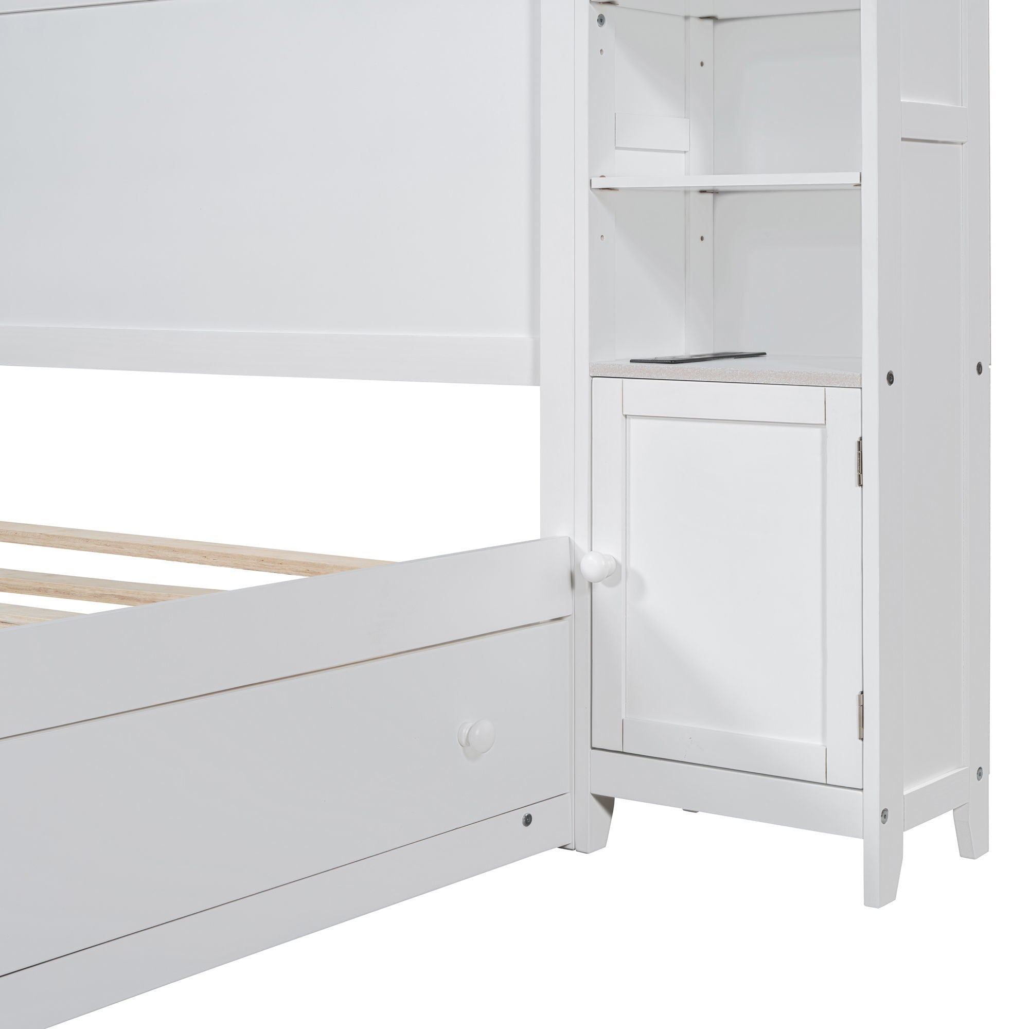 Bed With All In One Cabinet, Shelf And Sockets