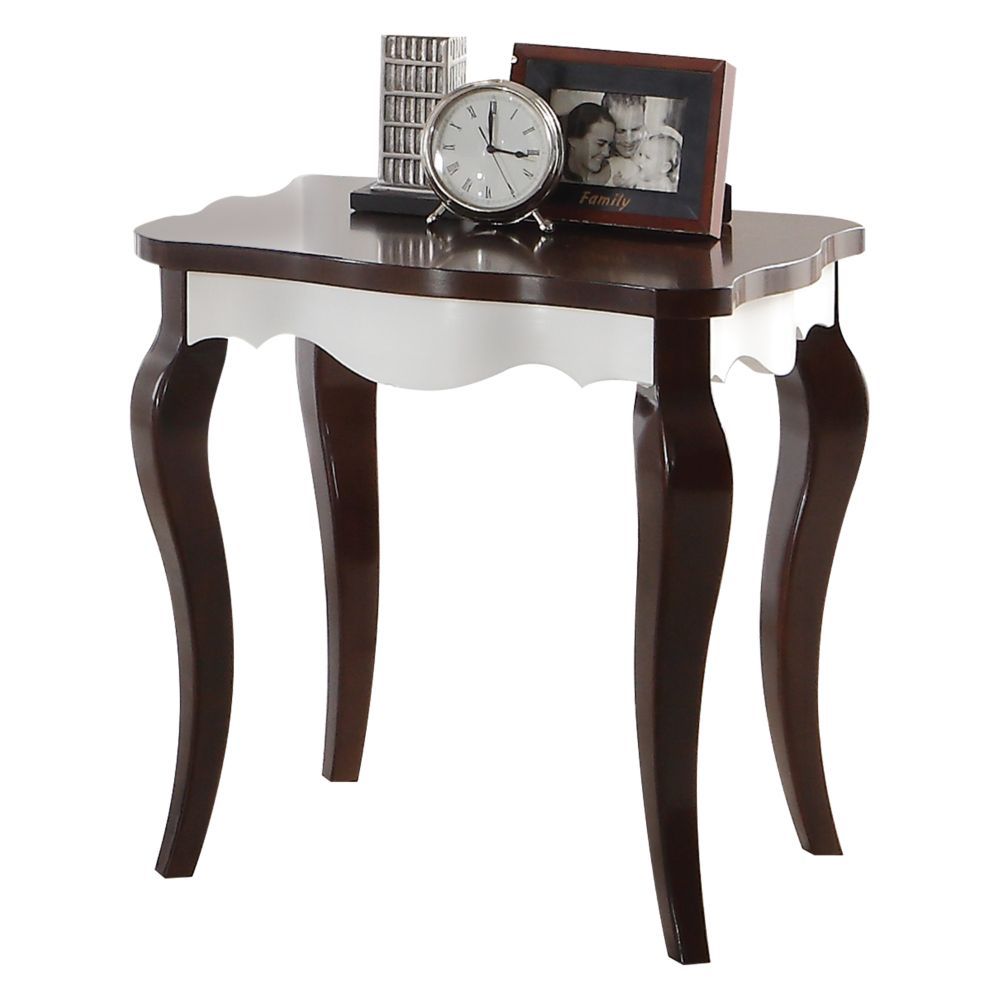 ACME Mathias - End Table - Walnut & White | Meri Furniture