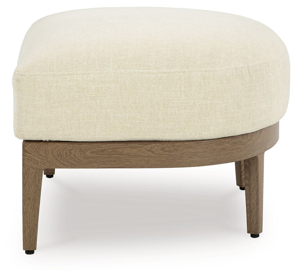 Signature Design by Ashley® Serene Bay - Dark Brown / White - Ottoman With Cushion | Meri Furniture