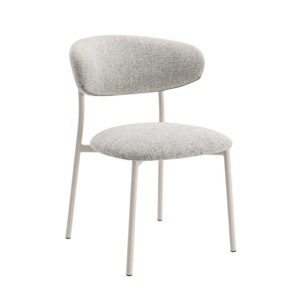 ACME Kalam - Side Chair (Set of 2) - Gray Fabric & Beige Finish | Meri Furniture