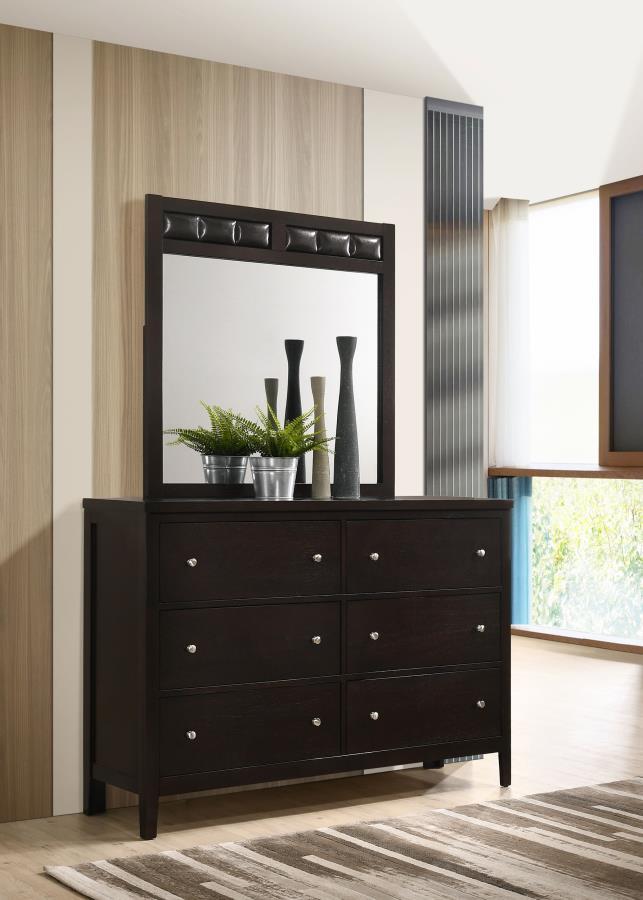 Coaster Fine Furniture Carlton - 6-Drawer Dresser With Mirror - Cappuccino | Meri Furniture