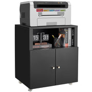 Home Office Printer Stand With Wheels And File Cabinet