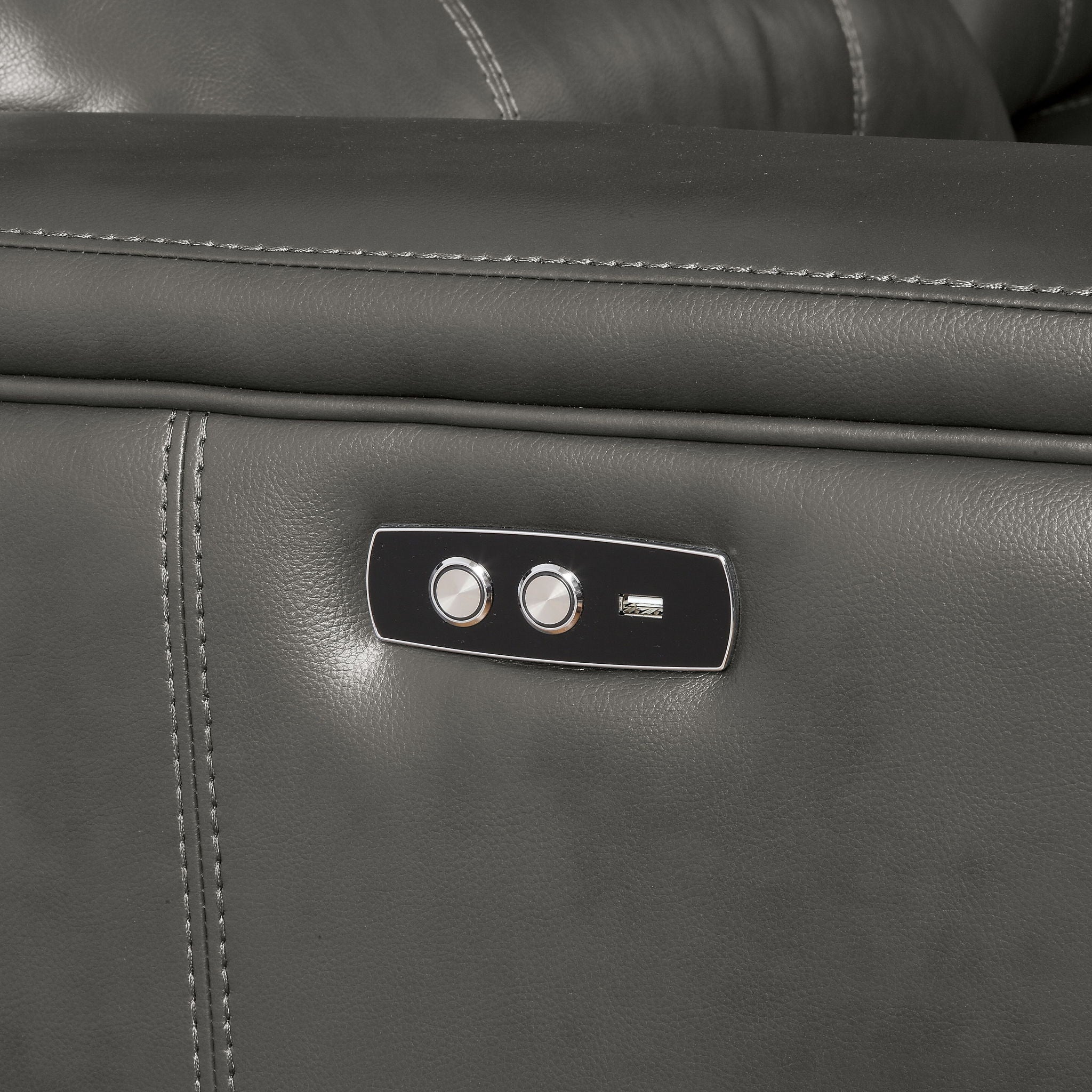 Saul - Power Recliner Sectional Sofa With USB Port Cupholder Console