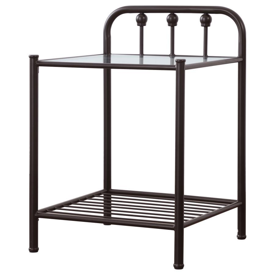 Coaster Fine Furniture Livingston - Metal 1-Shelf Nightstand - Dark Bronze | Meri Furniture