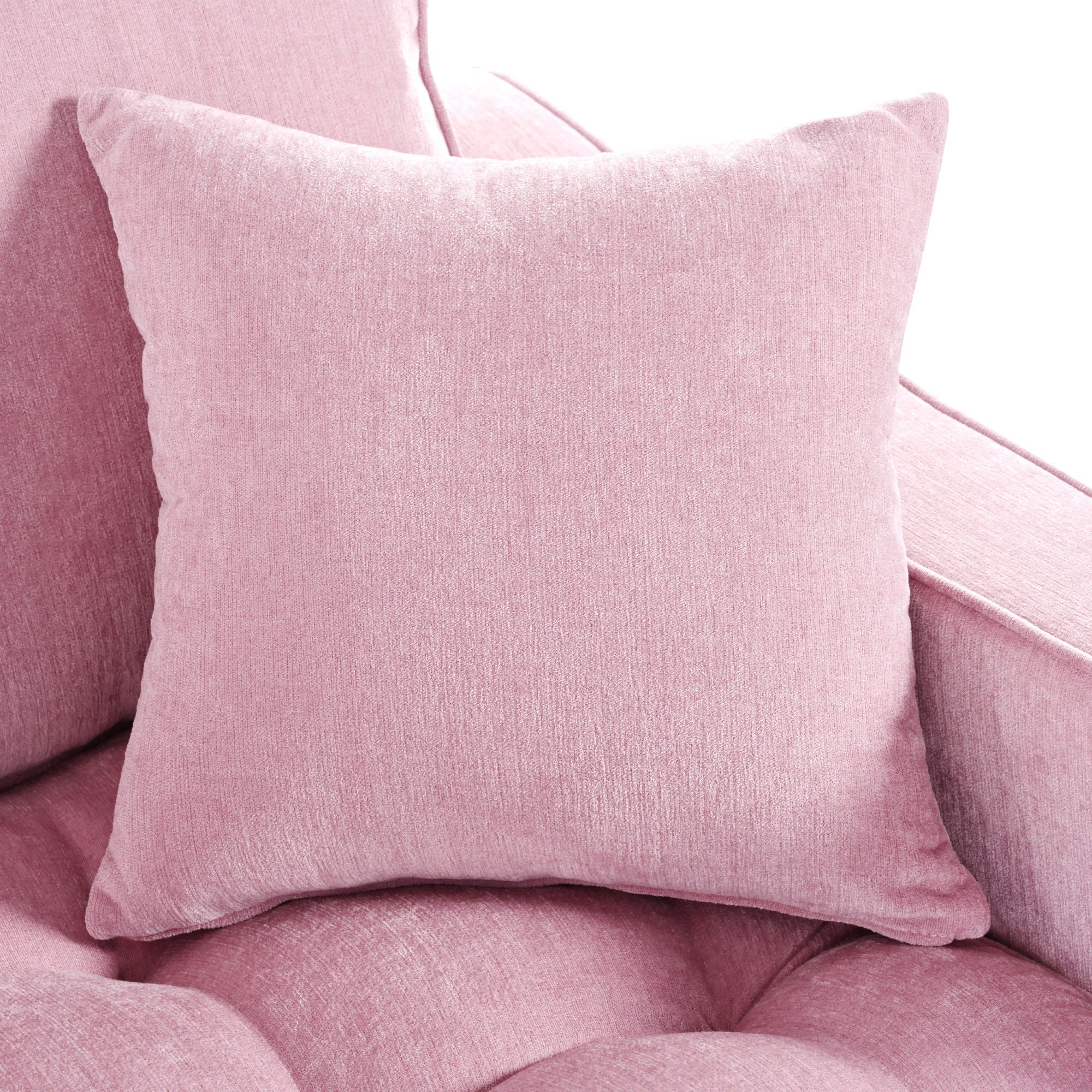 Modern Chaise Lounge Upholstered Sofa Couch With Tufted Seat And Detachable Pillows For Living Room