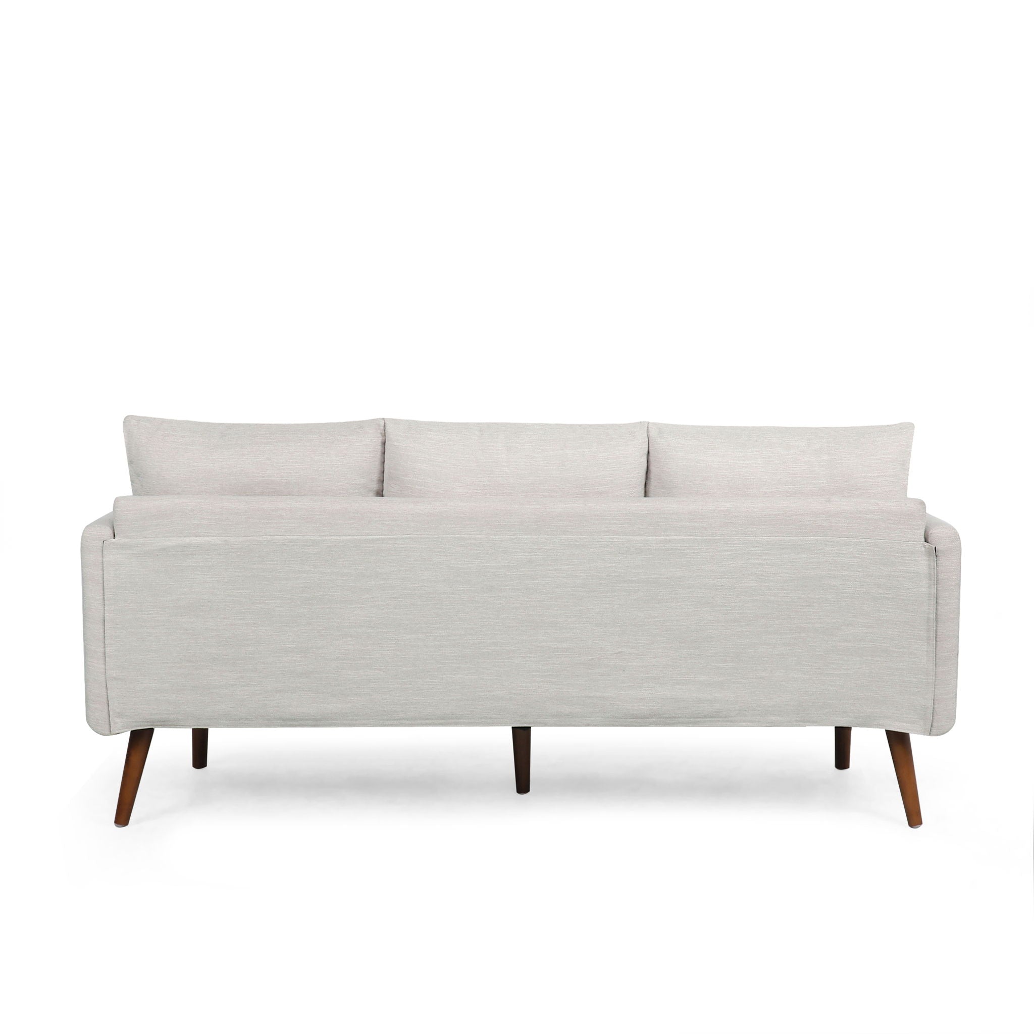 Diaphanous - Upholstered 3 Seater Sofa With 2 Accent Pillows And Wood Legs