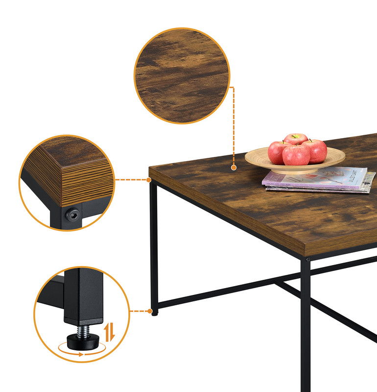 Caitlin 35"W Weathered Oak Wood Grain 5 Piece Coffee Table Set