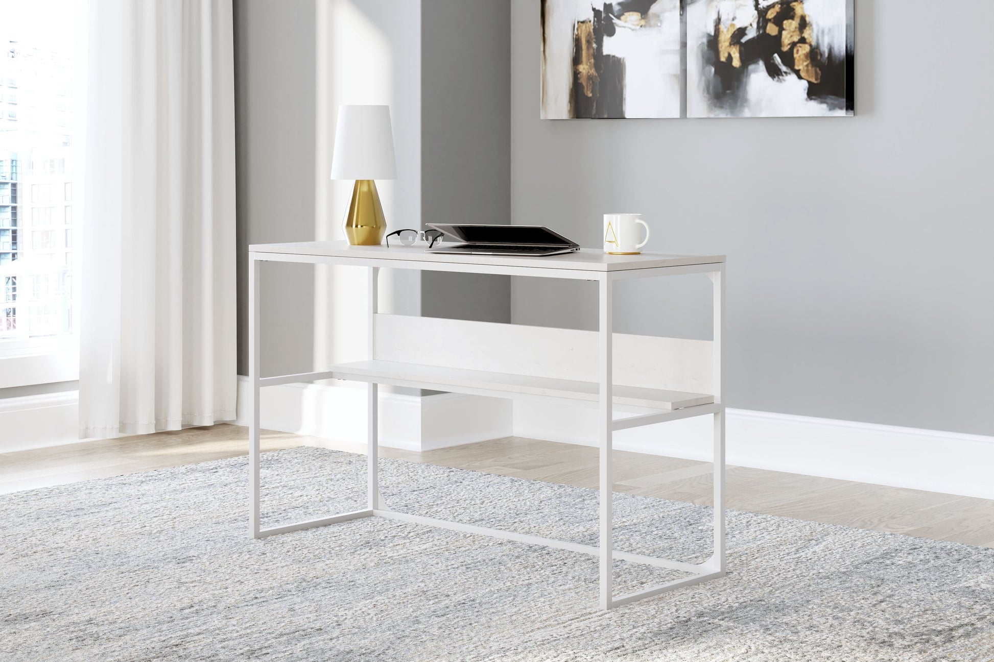 Signature Design by Ashley® Deznee - White - 48" Home Office Desk | Meri Furniture