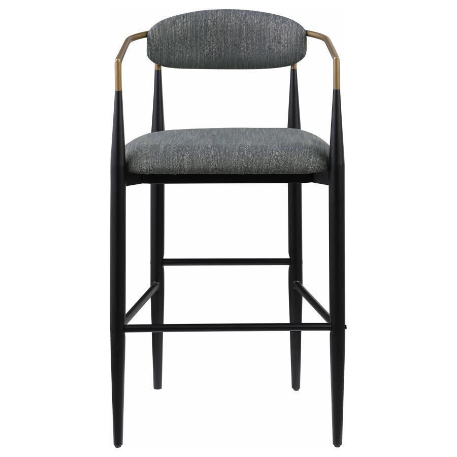 Coaster Fine Furniture Tina - Metal Pub Height Bar Stool With Upholstered Back And Seat (Set of 2) | Meri Furniture