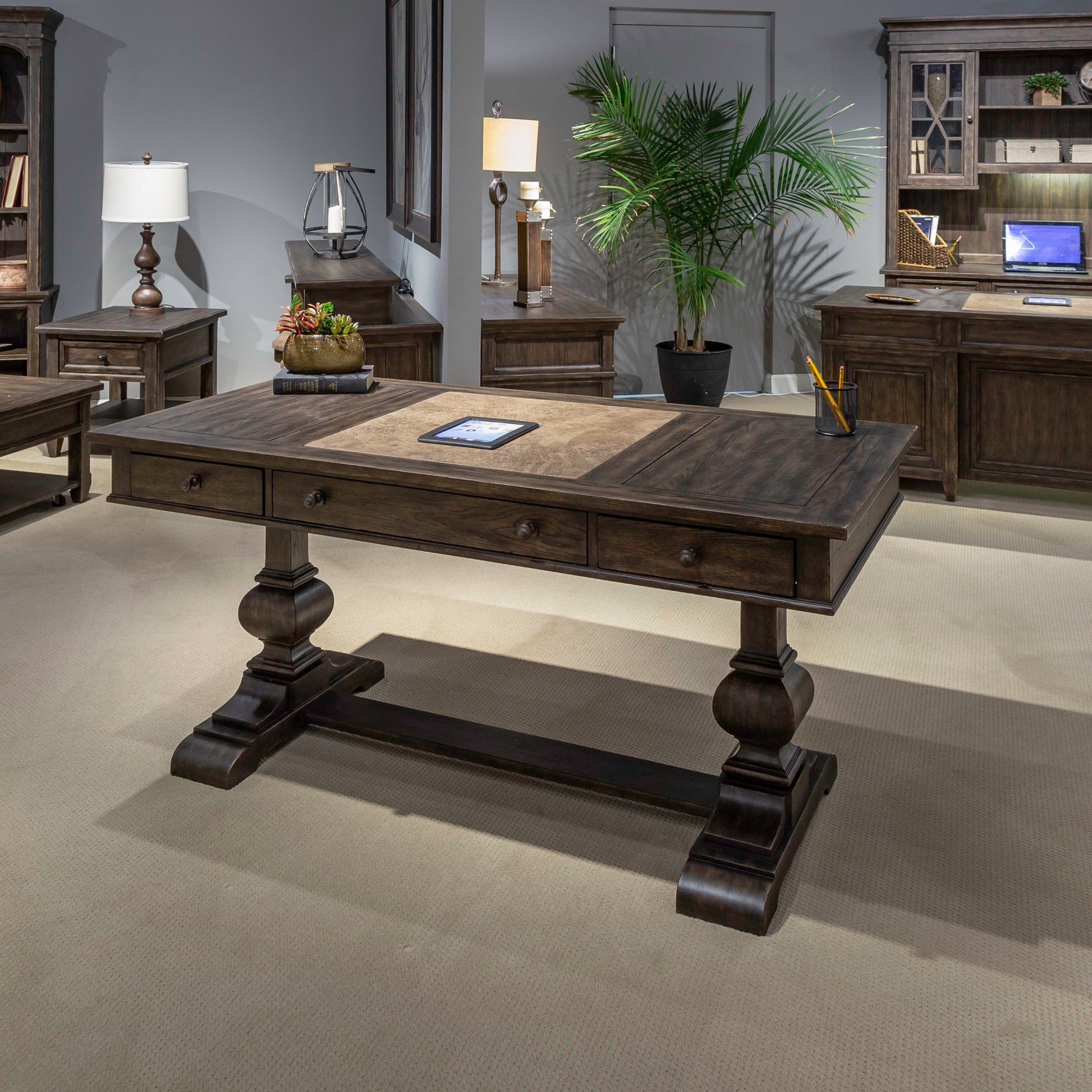 Liberty Furniture Paradise Valley - Writing Desk - Dark Brown | Meri Furniture