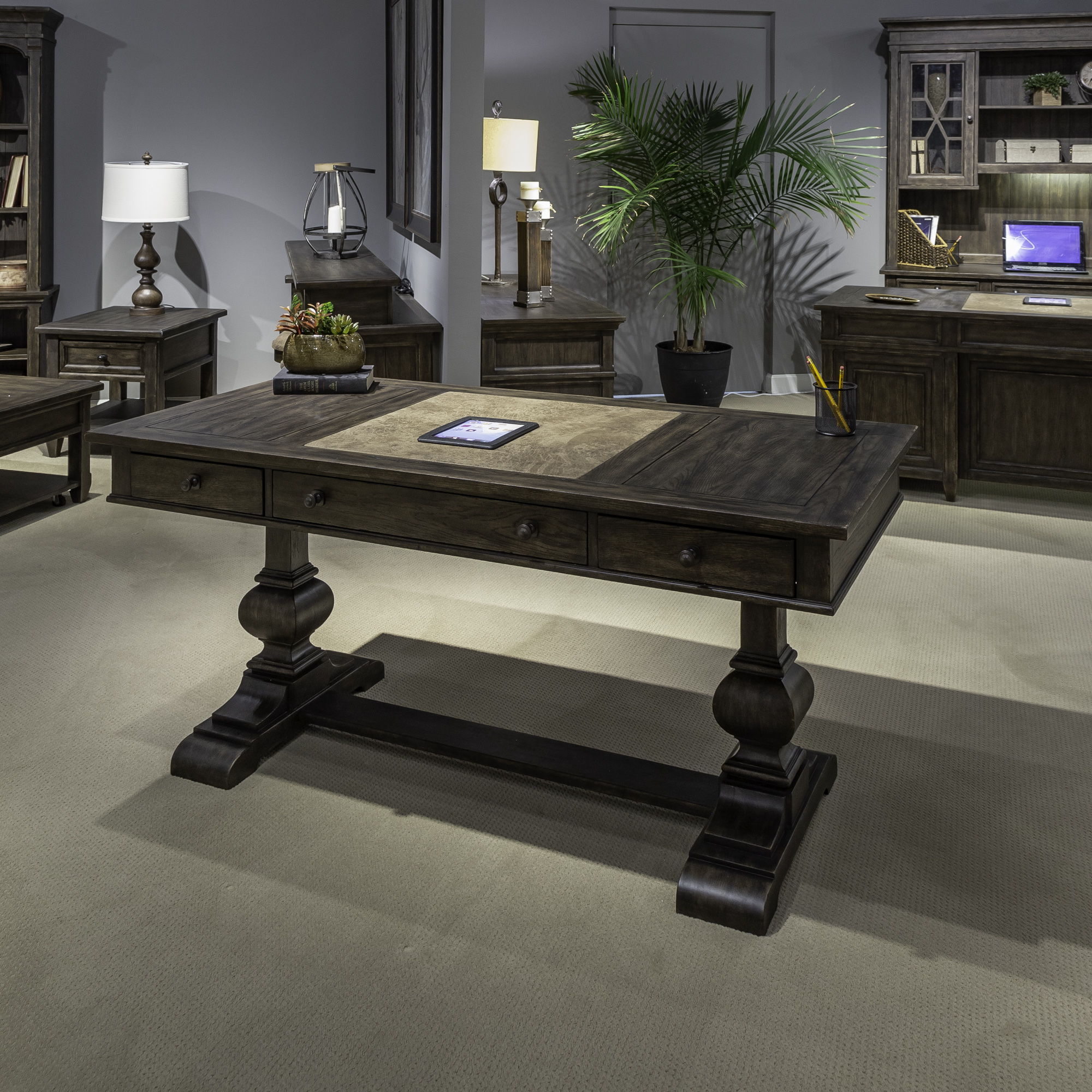 Liberty Furniture Paradise Valley - Writing Desk - Dark Brown | Meri Furniture