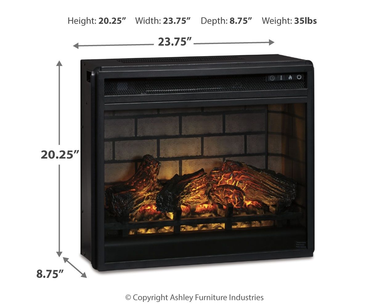 Ashley Furniture Entertainment Accessories - Fireplace Insert Infrared | Meri Furniture