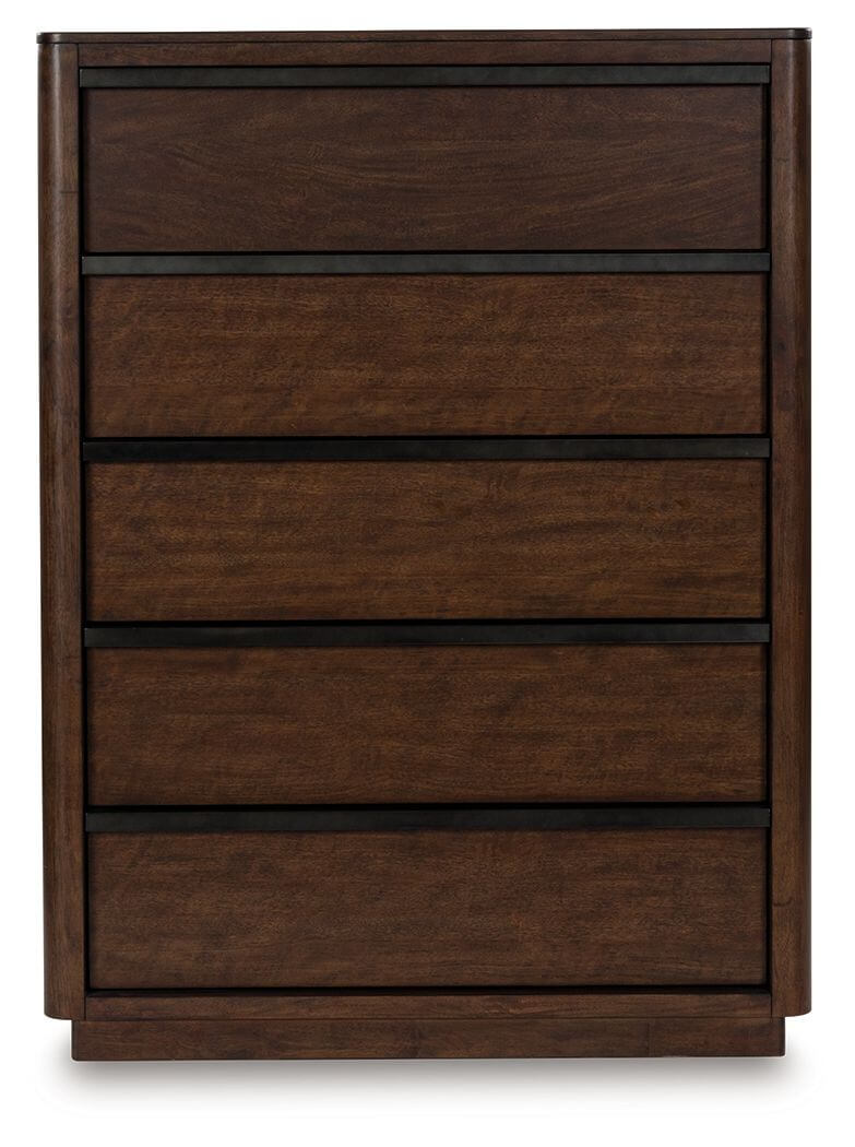 Dilenno - Five Drawer Chest - Dark Brown