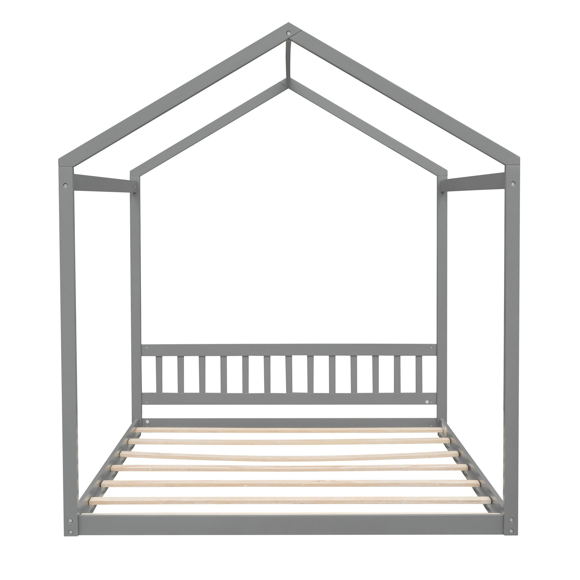 Wooden House Bed With Headboard