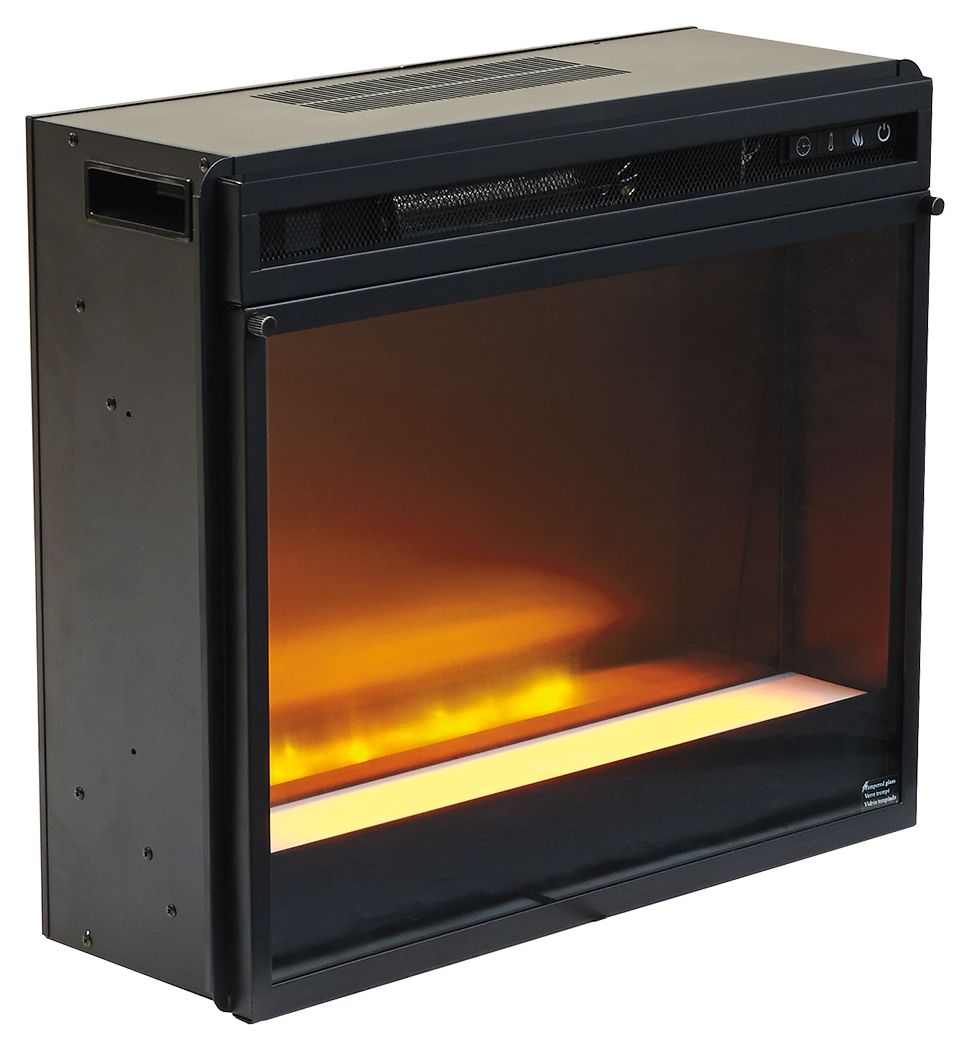 Ashley Furniture Entertainment - Black - Fireplace Insert Glass/Stone | Meri Furniture