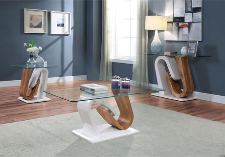 Furniture of America Batam - End Table - White / Natural Tone | Meri Furniture